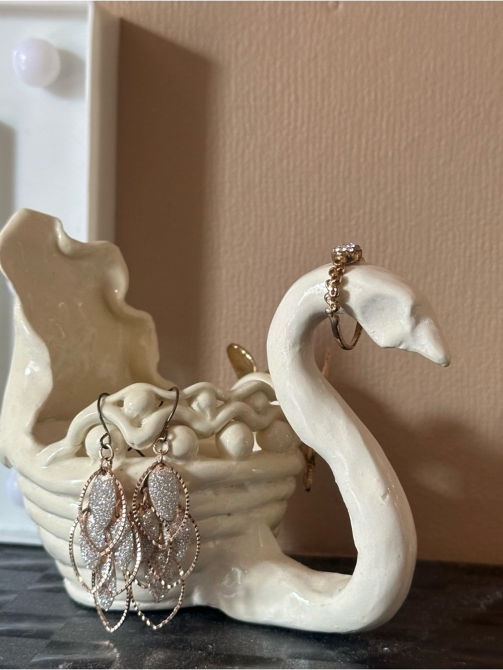 Handmade Ceramic Swan Jewelry Holder